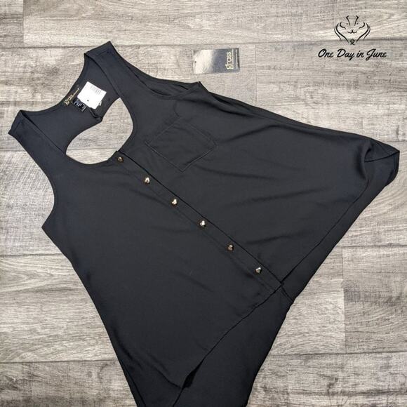 Grass Collection Sheer Button Front Tank Top Size S - Picture 1 of 5